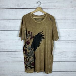 Affliction Skeleton Wings Grunge T-Shirt XL